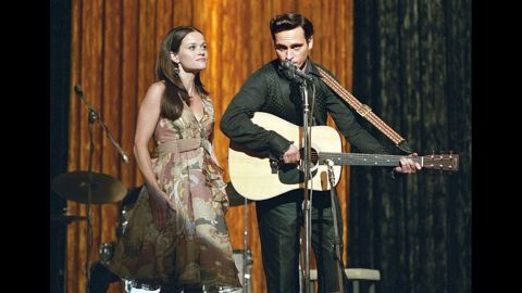 Reese Witherspoon and Joaquin Phoenix played real-life couple June Carter and Johnny Cash in 2004's "Walk the Line." Phoenix earned a nomination for his performance; Witherspoon won.