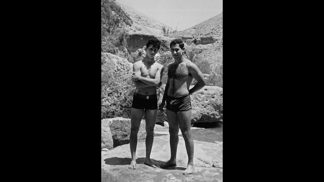Netanyahu, right, with a friend in the Judean Desert on May 1, 1968.