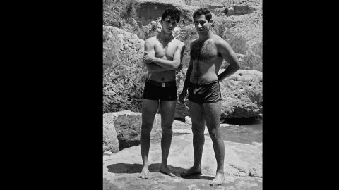 Netanyahu, right, with a friend in the Judean Desert on May 1, 1968.