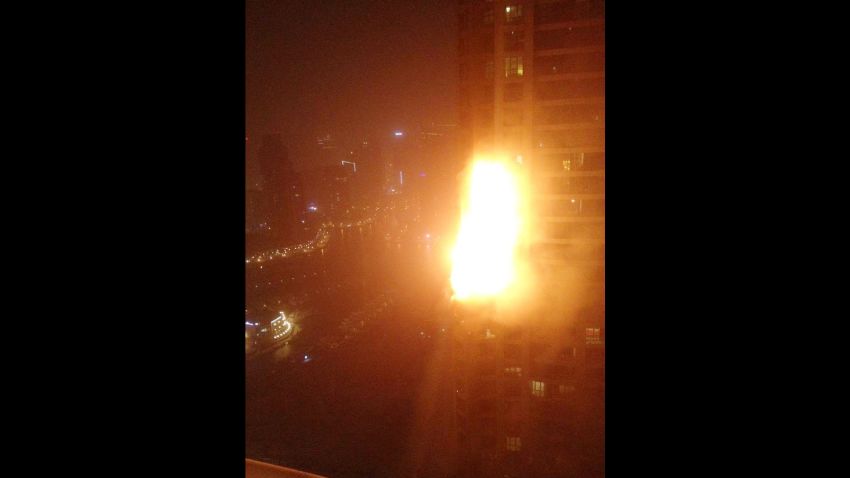 A fire broke out early Saturday at a luxury apartment skyscraper in Dubai, civil defense authorities said.
No deaths were immediately reported and it was unclear how many people were inside The Torch, the Dubai Civil Defense said.