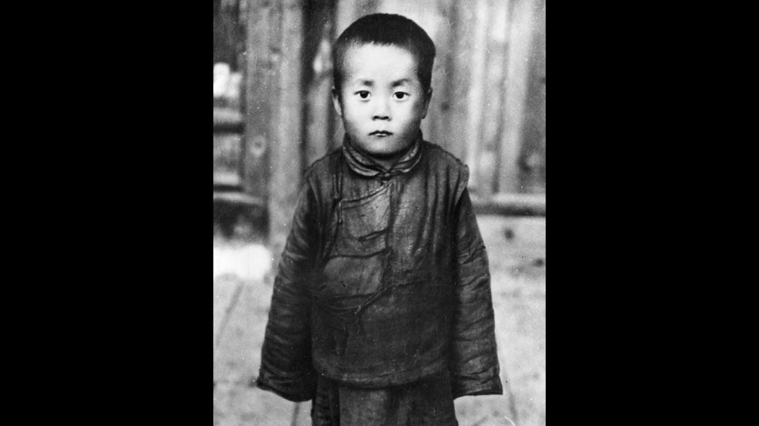 The Dalai Lama is seen here as a child. He was born Lhamo Dhondrub on July 6, 1935, in the small village of Taktser in northeastern Tibet.