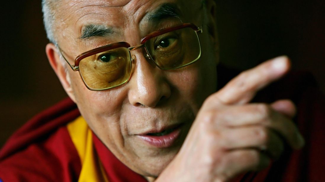 The Dalai Lama speaks with journalists at his hotel in London in 2008. <a href="https://www.cnn.com/2013/07/07/world/gordon-brown-fast-facts/index.html">British Prime Minister Gordon Brown</a> met with him and pledged Britain's full support of reconciliation between Tibet and China.