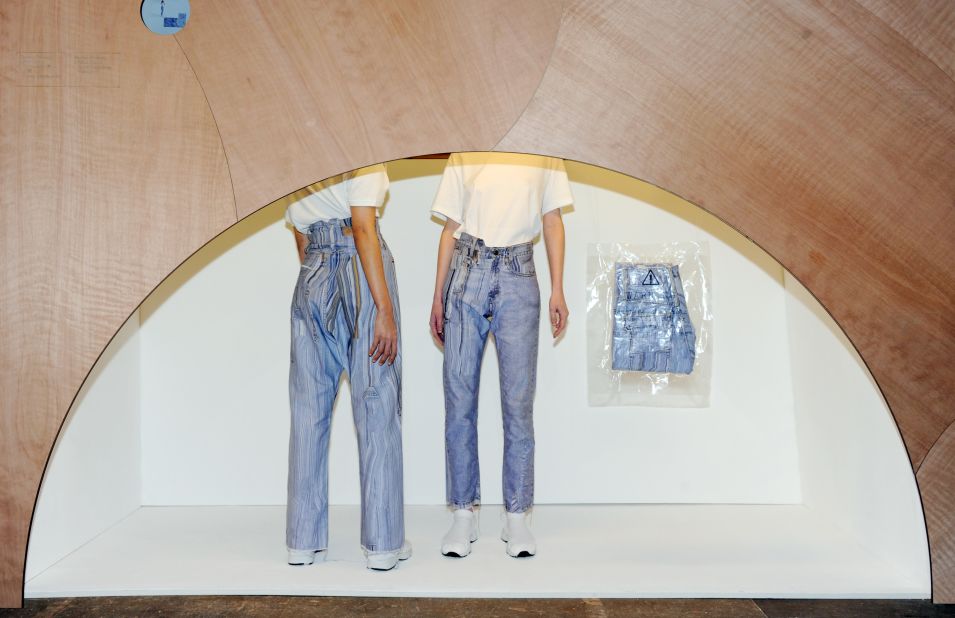 Faustine Steinmetz used traditional techniques to make simple garments, including lots of denim, appear as though they'd been Photoshopped. On Friday, she was short-listed for the 2015 LVMH Prize for young designers. 