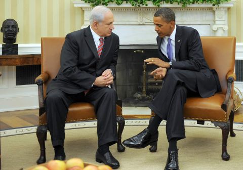 Obama meets with Netanyahu at the White House in September 2010.