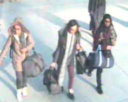 Three British teens were spotted at Gatwick Airport on their way to Turkey in February.