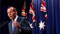 Australian Prime Minister Tony Abbott announces changes to anti-terror laws based on recommendations of a counter-terrorism review on 23 February, 2015.