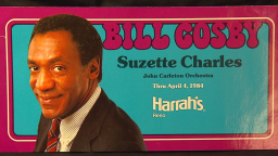 Heidi Thomas saved a postcard from Cosby's performance at Harrah's.