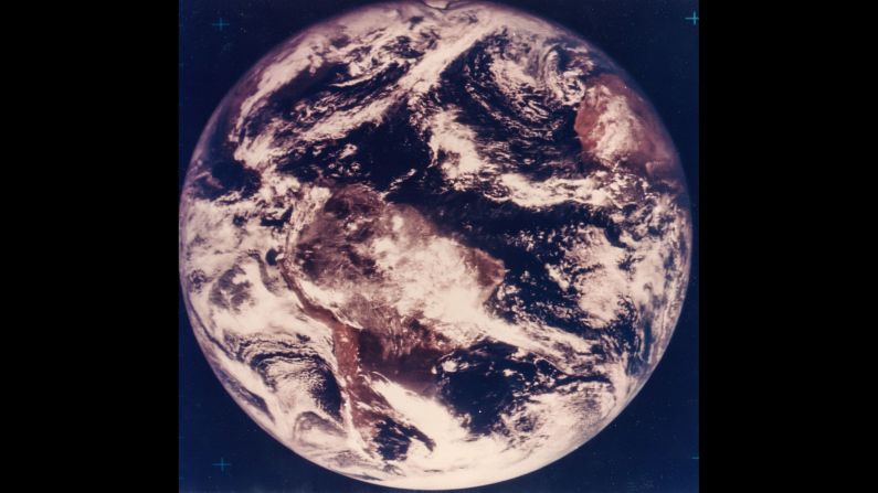 The first color photograph of Earth was captured on November 10, 1967, five years before the astronauts of Apollo 17 could <a href="index.php?page=&url=http%3A%2F%2Fvisibleearth.nasa.gov%2Fview.php%3Fid%3D55418" target="_blank" target="_blank">witness it with their own eyes</a>.