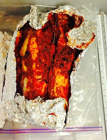 That includes knives hidden in food items, such as the one that a passenger tried to smuggle inside this enchilada. 