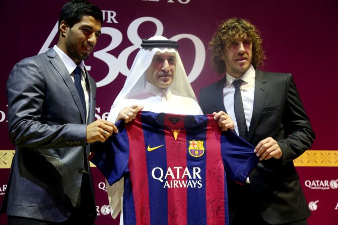Barcelona signed it's first commercial shirt sponsorship deal with Qatar Airways in 2013, breaking a century long spell of avoiding corporate sponsors. 