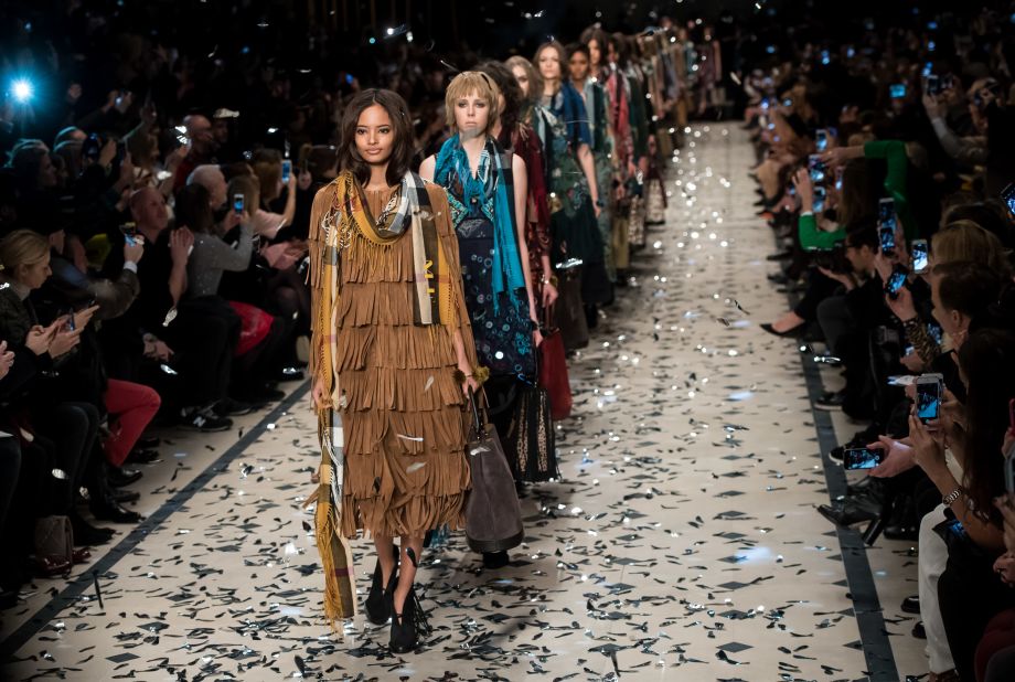 On the runway, Burberry designer Christopher Bailey's "Patchwork, Pattern & Prints" was a nod to Seventies bohemians.