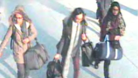 Teenagers Amira Abase, Shamima Begum and Kadiza Sultana, were caught on CCTV at London's Gatwick Airport as they traveled to Turkey on their way to Syria. 