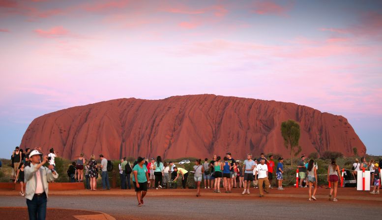 Ayers Rock, a World Heritage Site, may be the most famous spot at Australia's  <a href="index.php?page=&url=http%3A%2F%2Fwww.parksaustralia.gov.au%2Fuluru%2F" target="_blank" target="_blank">Uluru-Kata Tjuta National Park.</a>