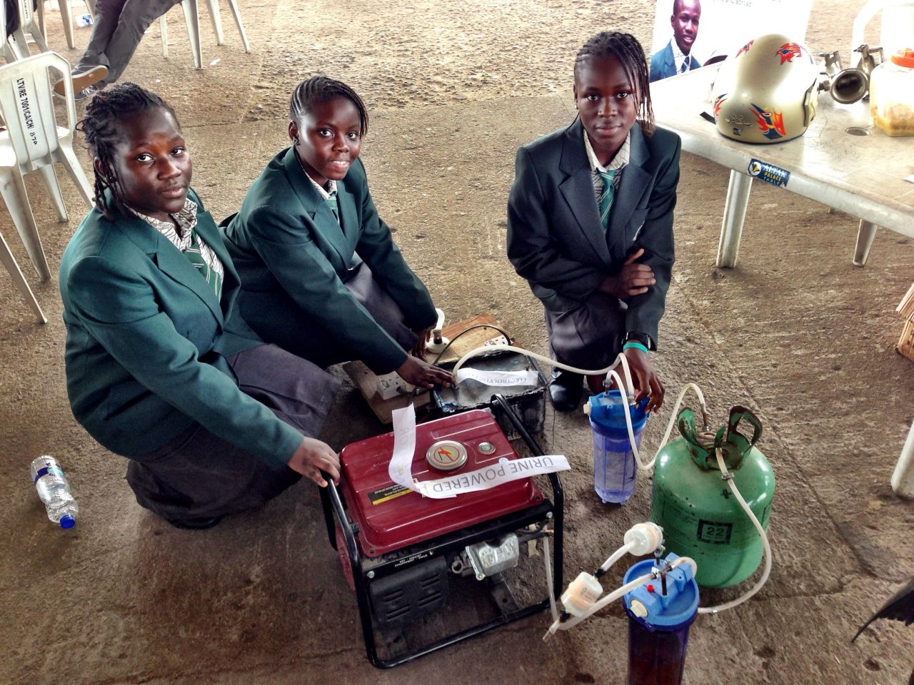 Similar initiatives are taking place in other parts of the continent. In Nigeria, these teenagers have created a urine powered generator which provides six hours of electricity.