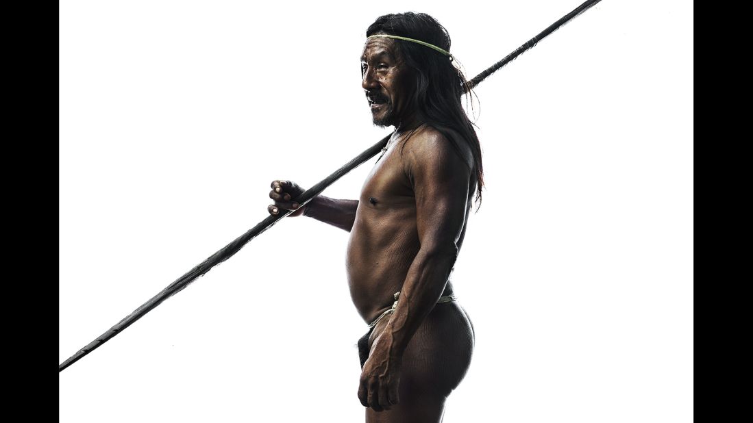 A portrait of Omayewei, one of the Huaorani people photographed by Trupal Pandya in Ecuador. Omayewei is an elder in his community, making him one of the few who still live a very primal or authentic way of life, Pandya said.