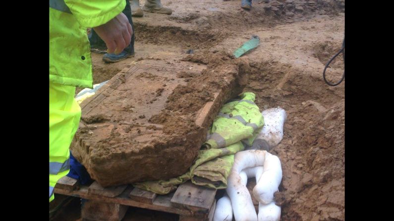 The stone was found with a skeleton nearby -- a rare combination, according to Ed McSloy, Cotswold Archaeology's senior Finds and Archives officer. Roman tombstones were often repurposed for other building projects.