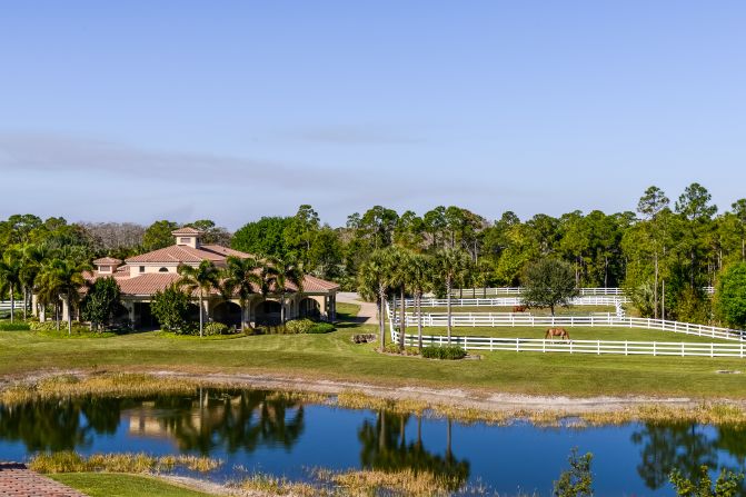 The grounds are located in the gated community of Ranch Colony in Jupiter, Florida.