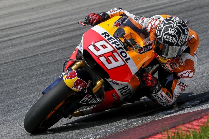 Reigning world champion Marc Marquez led the way at pre-season testing at Malaysia's Sepang International Circuit. The Spaniard clocked a time of one minute 59.115 seconds.   