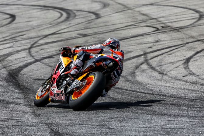 Monster Tech3 Yamaha rider Bradley Smith finished sixth while Dani Pedrosa (pictured) was seventh. 
