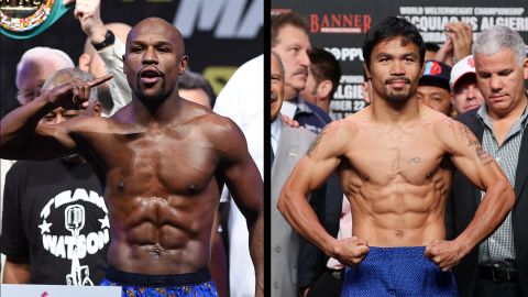 Floyd Mayweather Jr. and Manny Pacquiao have turned to social media to promote their fight in a battle for online supremacy.