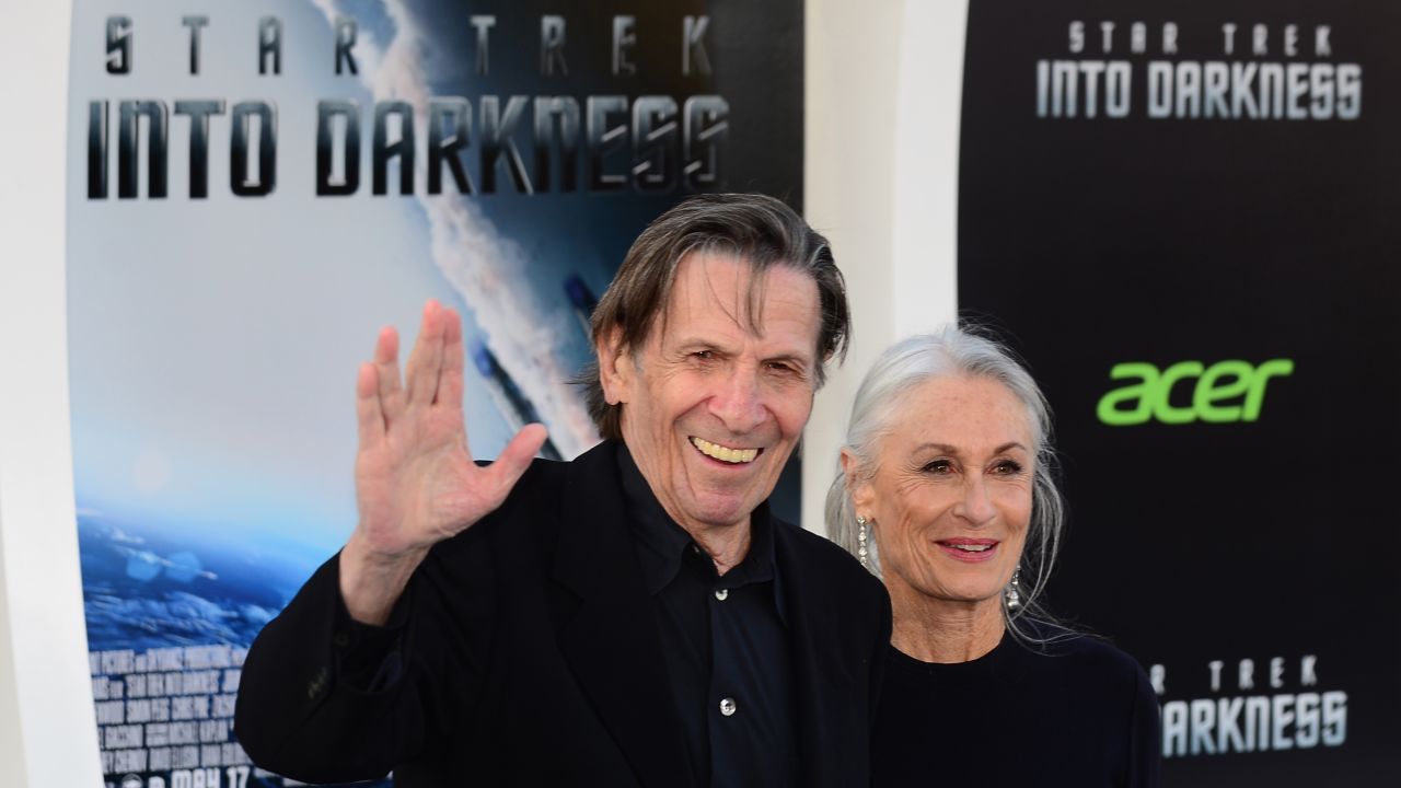 Nimoy arrives with his wife, Susan Bay Nimoy, for the Los Angeles premiere of the movie "Star Trek Into Darkness" in 2013. 