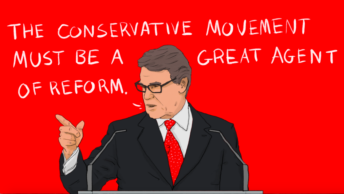 rick perry cpac illustration mullery
