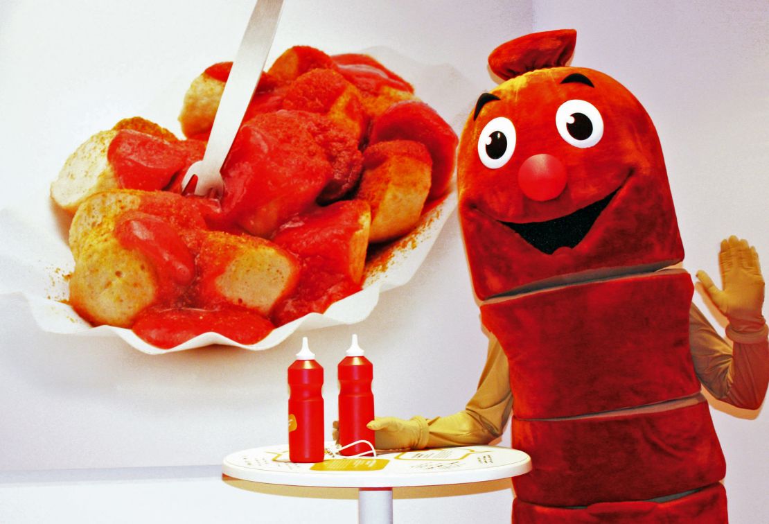 If the bottle-shaped phones don't thrill you, the currywurst mascot surely will. 