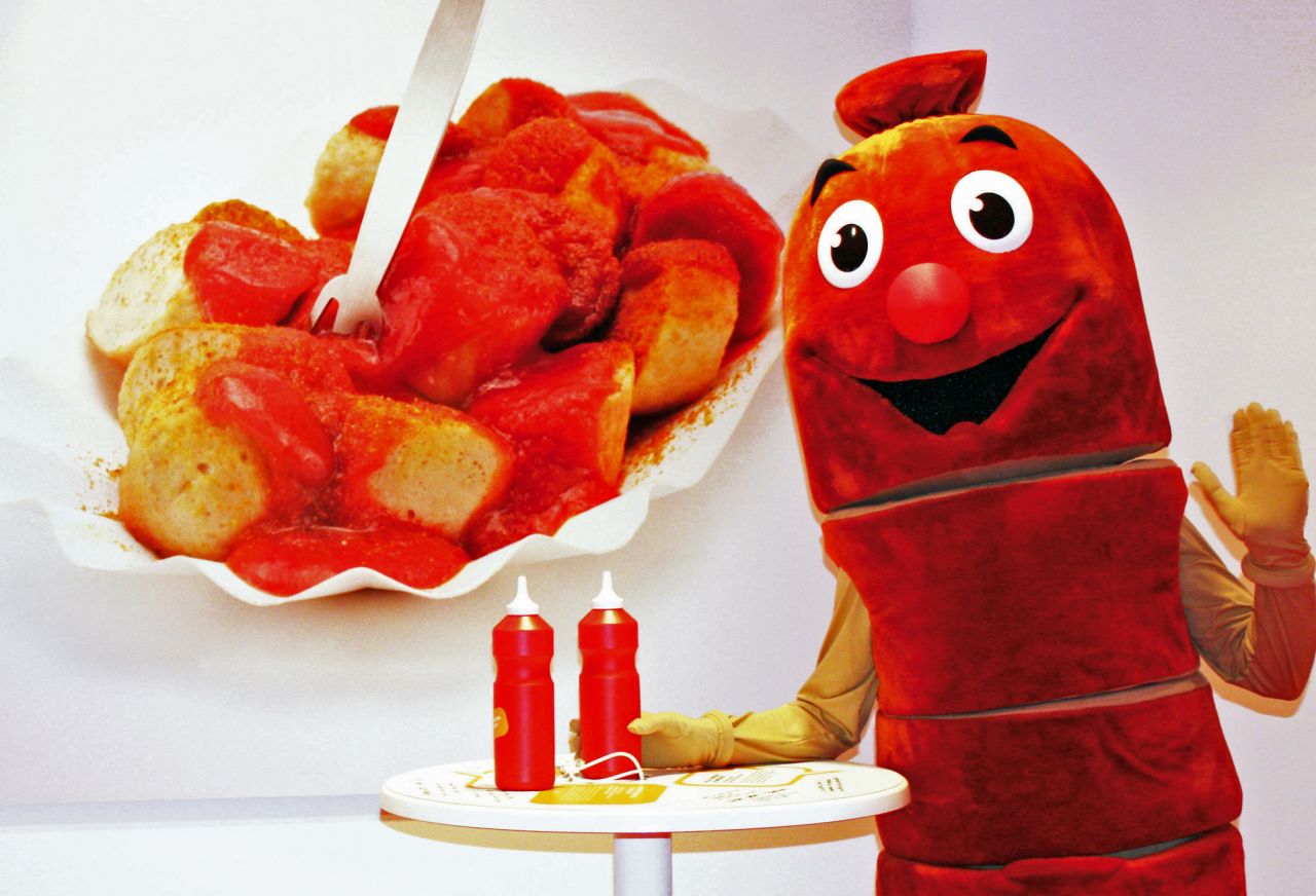 If the bottle-shaped phones don't thrill you, the currywurst mascot surely will.
