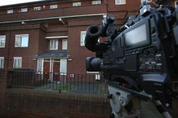 A TV camera points at the London home where ISIS militant Mohammed Emwazi, known as Jihadi John, is believed to have lived.