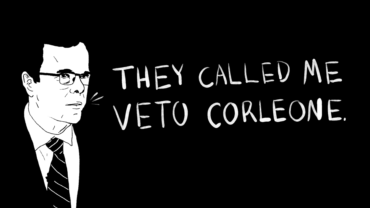 Jeb Bush godfather CPAC mullery illustration