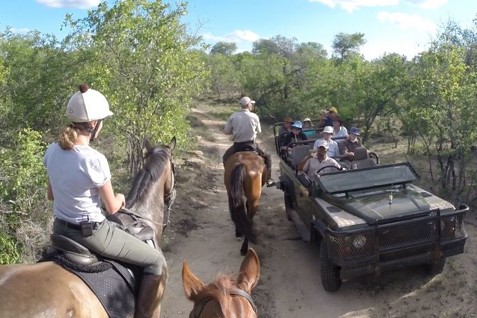 Tens of thousands of tourists go on African safari every year. Many will see the continent's most beautiful beasts from the safety of a four-wheel drive vehicle, but some brave the bush on the four legs of a horse.