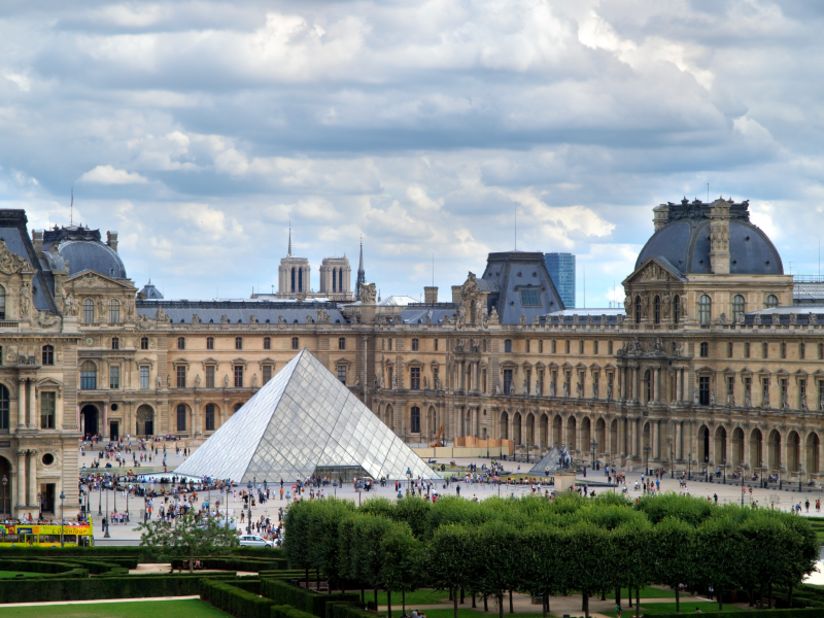 The U-shaped Louvre housed generations of French kings and emperors beginning in the 12th century, and the remnants of the original fortress that occupied the site (built for King Philippe II in 1190) can be seen in the basement of the museum.