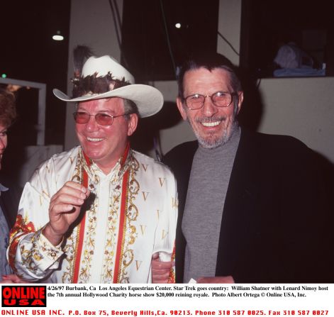 Shatner and Nimoy host the Hollywood Charity Horse Show on April 26, 1997, in Burbank, California. 