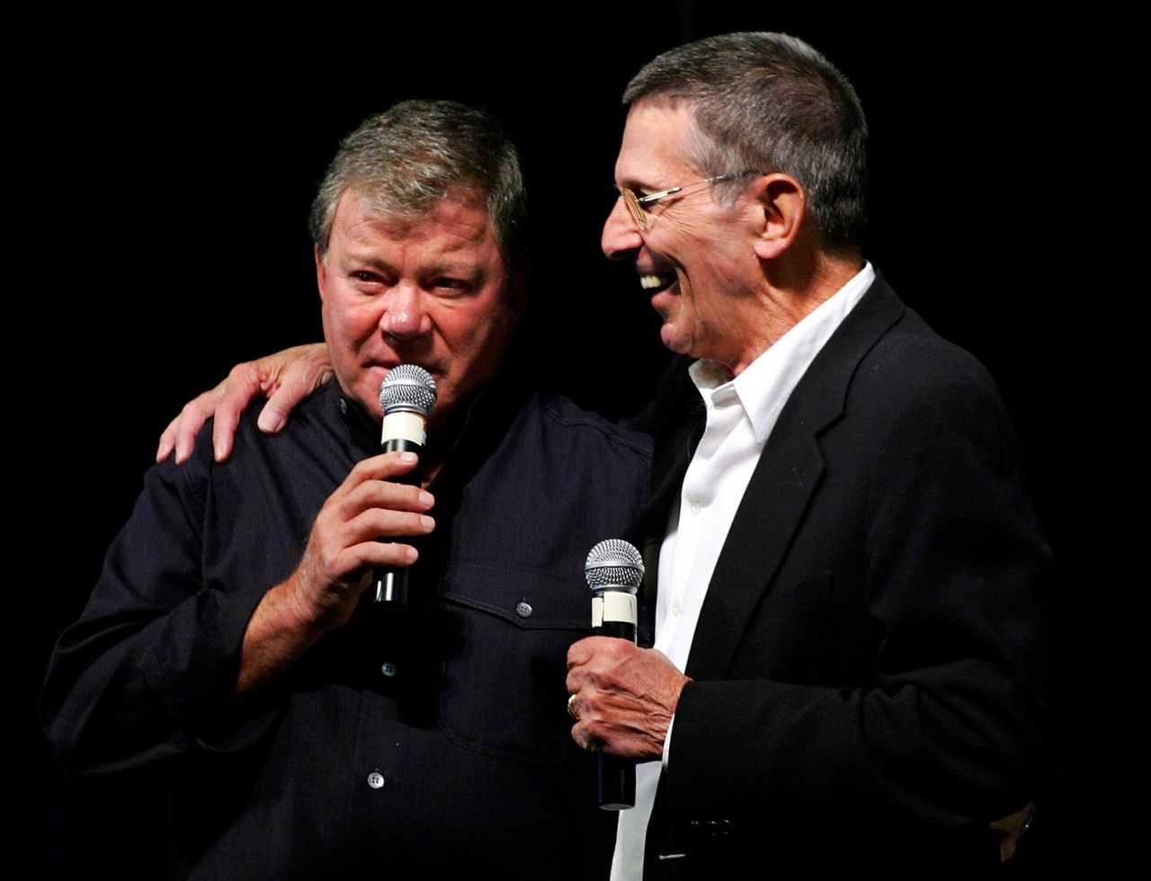 Shatner and Nimoy speak to fans at a "Star Trek" convention at the Las Vegas Hilton on  August 19, 2006. 