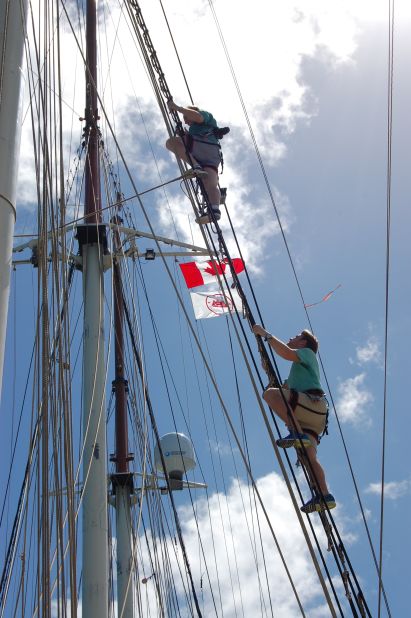 Unlike Breaker High, students on Class Afloat are also members of the crew, helping to sail the ship.