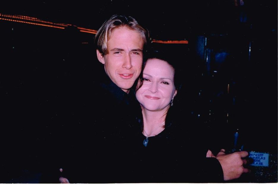 Here's Gosling in a photo supplied by a member of the production team on Breaker High, at one of the show's parties back in the late 1990s.