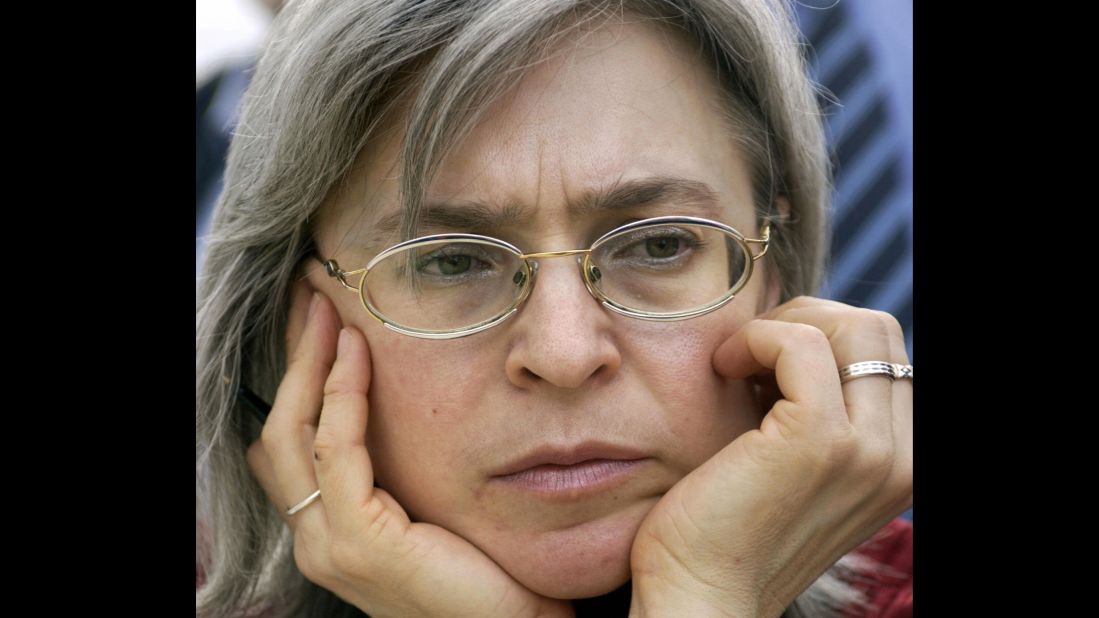 Anna Politkovskaya, a vocal critic of Russia's war in Chechnya, was shot four times in front of her Moscow apartment in 2006. A Moscow court sentenced five men to prison in 2014 for her death. 