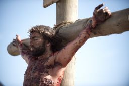 Jesus on the cross, as portrayed by Adam Bond.