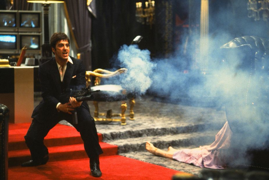 <strong>"Scarface":</strong> Al Pacino turns it up and turns it out as brutal drug lord Tony Montana in this violent classic. <strong>(Netflix) </strong>