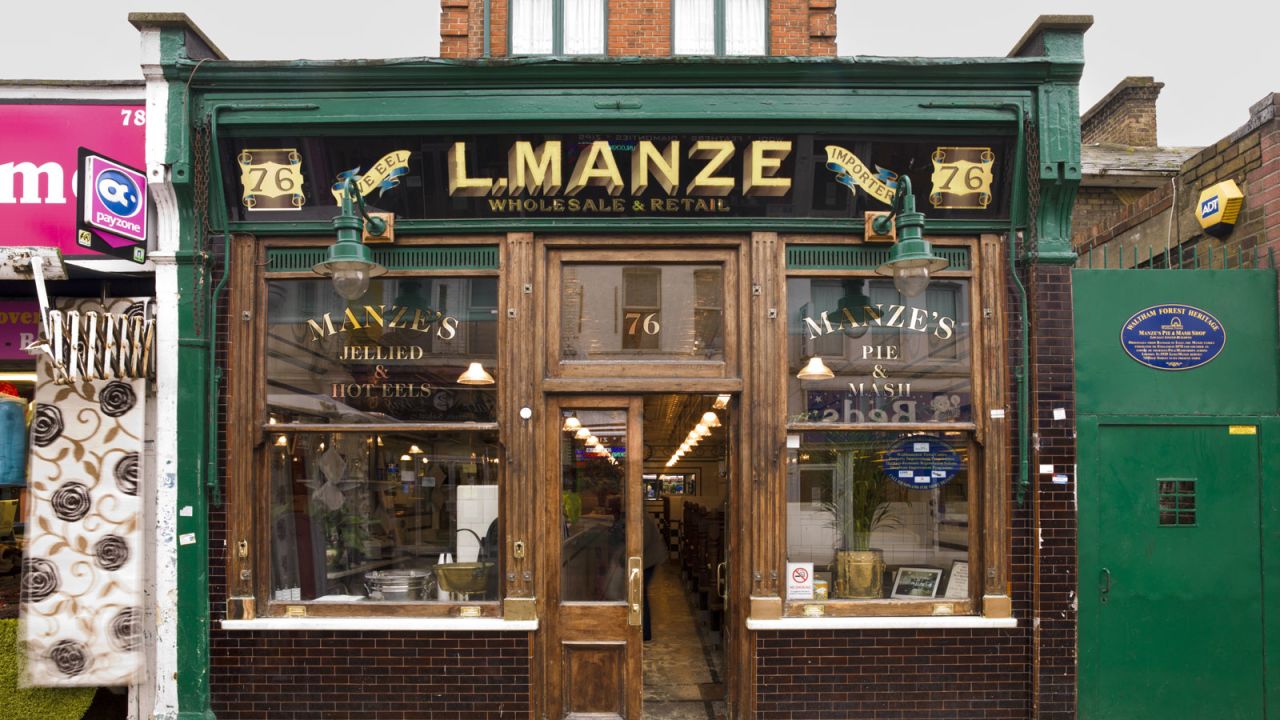 L. Manze eel, pie and mash shop, in London's eastern suburb of Walthamstow, is one of several classic pie and mash venues dotted about the capital.