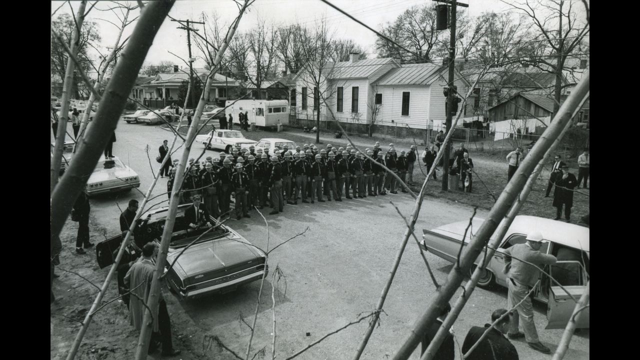 State police form a barricade as they wait for marchers on "Bloody Sunday."