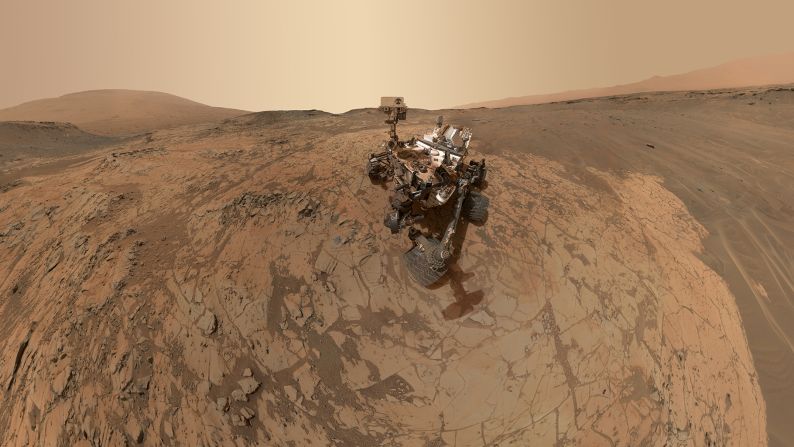 A self-portrait taken by the Mars rover Curiosity and <a href="index.php?page=&url=http%3A%2F%2Fwww.nasa.gov%2Fjpl%2Fmsl%2Flatest-selfie-from-nasa-mars-rover-shows-wide-context%2F%23.VPYpADpcAVc" target="_blank" target="_blank">released by NASA last week</a> shows the vehicle at the "Mojave" drilling site of the Red Planet.
