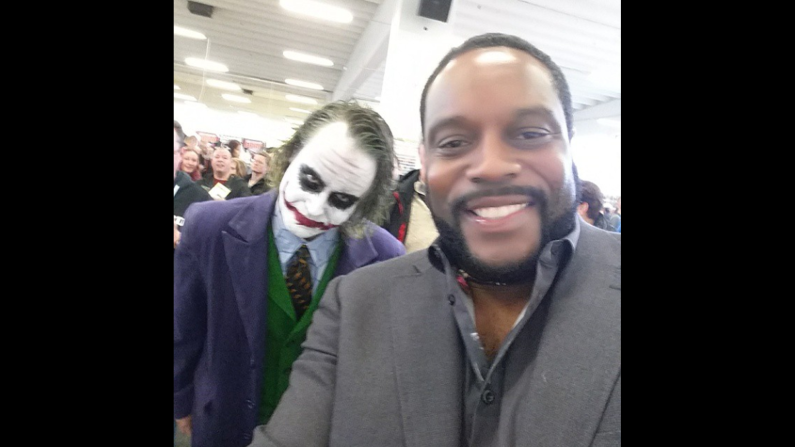 Actor Chad L. Coleman <a href="index.php?page=&url=https%3A%2F%2Finstagram.com%2Fp%2FzpN8MjENJz%2F%3Fmodal%3Dtrue" target="_blank" target="_blank">posted this selfie</a> of him and a man dressed as the Joker on Saturday, February 28.