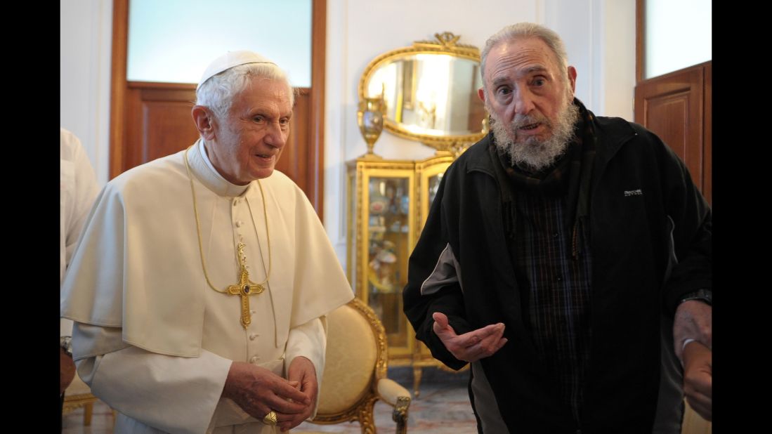 Pope Benedict XVI meets with Castro in Havana in March 2012.