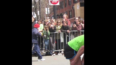 A closer view of 8-year-old Martin Richard in the crowd before the bombing.