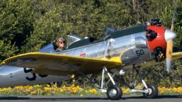 Actor Harrison Ford flies a Ryan PT22 plane from 1930 in Santa Monica, California. The Ryan PT-22 Recruit was designed in the MID 1930's and entered service in 1940 with the United States Army Air Corps, by the end of production 1273 aircraft had been produced and most remained in service until the end of WW2, consequently many of the US pilots of WWII learned to fly in these machines. Although primarily used by the armed forces of the US the Ryan PT-22 Recruit was also used by China and Ecuador as a military trainer.