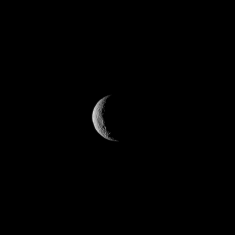 Dawn snapped this image of Ceres on March 1, 2015 just before entering orbit on March 6. The image was taken at a distance of about 30,000 miles (about 48,000 kilometers).