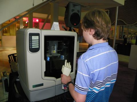 Wyatt checks out one of the 3D printers on the University of Central Florida campus.