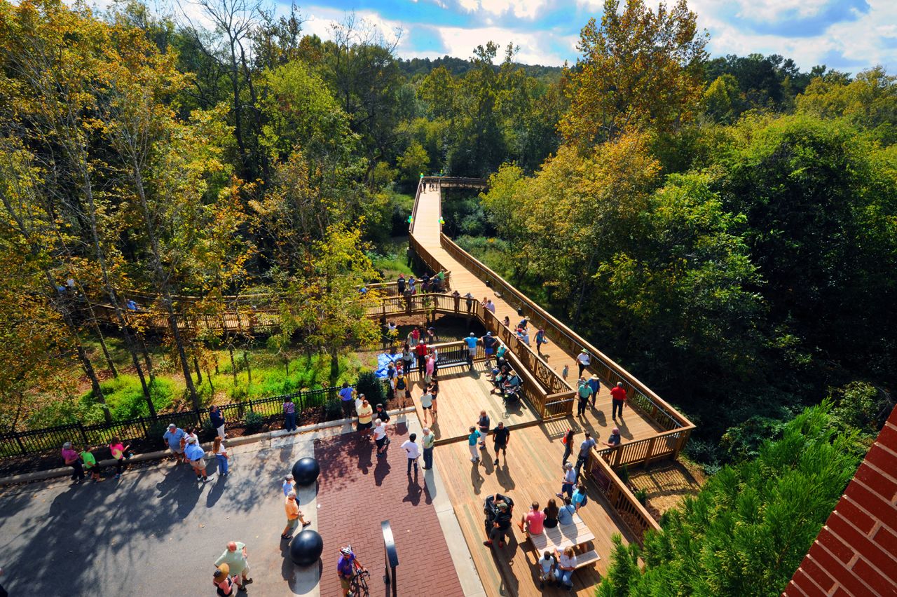 A portion of Hillsborough's Riverwalk is part of the North Carolina Mountains-to-Sea Trail.