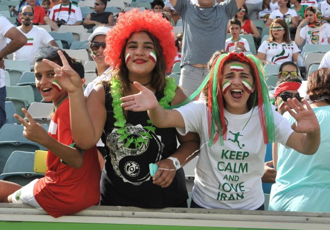 Supporters back their team at the Men's Handball World Championships in Doha.